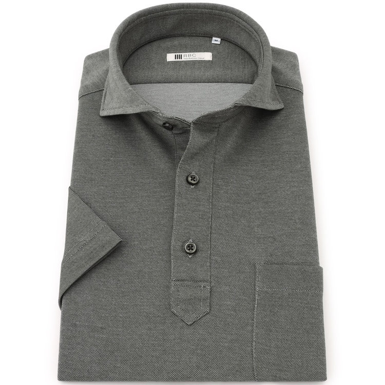 SUIT SELECT　アウトレット 【WEB限定/OUTLET/汚れ・キズ等有】【RBC/五分袖】カッタウェイビズポロシャツ プルオーバータイプ/カーキ/4S コットンブレンド 黄淡色