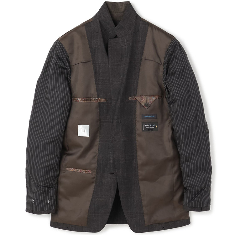 シルバーライン 【発送在庫あり】【CLASSICO TAPERED】【秋冬】2釦シングルスーツ 1タック/ブラウン×チェック/REDA ACTIVE/NEW ZEALAND MERINO/SHOWER CLEAN/※裾上げ必要 茶濃色