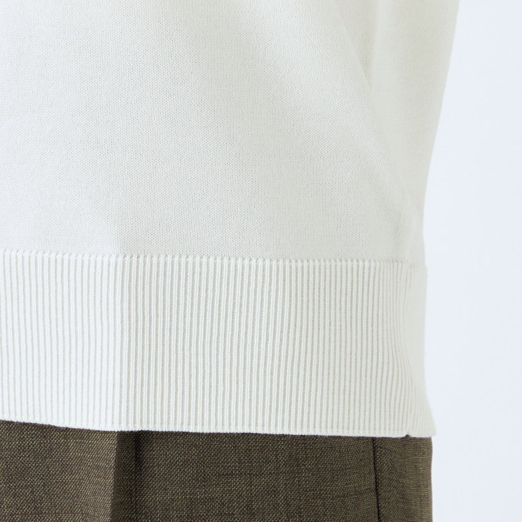 シルバーライン 【SL】【秋冬】 ラウンドネック ニットセーター/ホワイト/マシンウォッシャブル 白