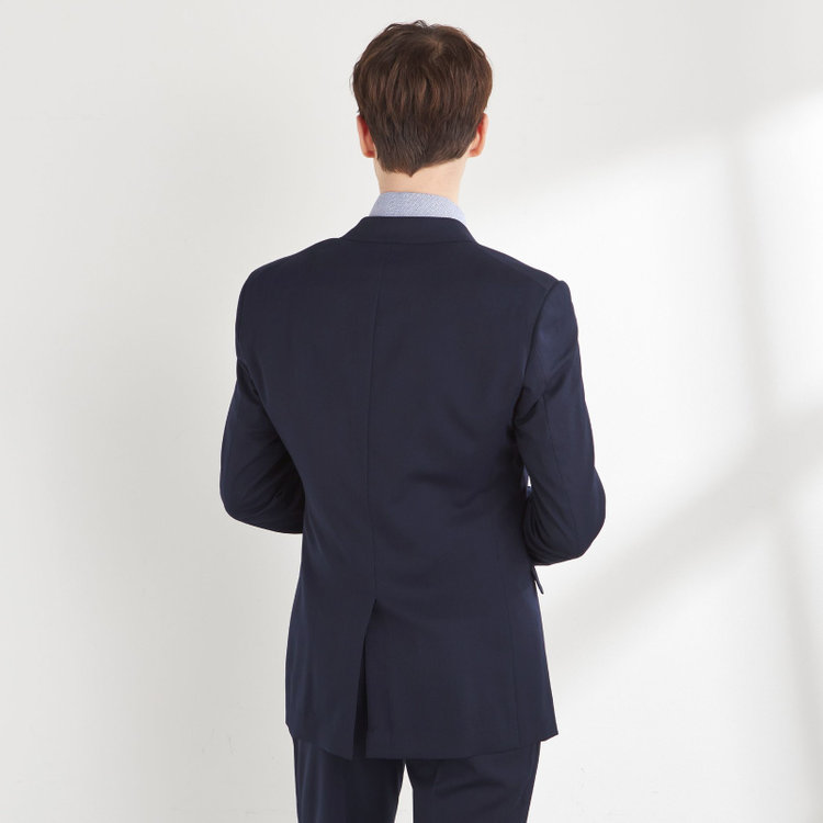 ブラックライン 【KSW】【年間】2釦シングルスーツ 0タック/ネイビー/ウエストシャーリング/ウォッシャブル/MOVING STRETCH/※裾上げ必要 紺中間