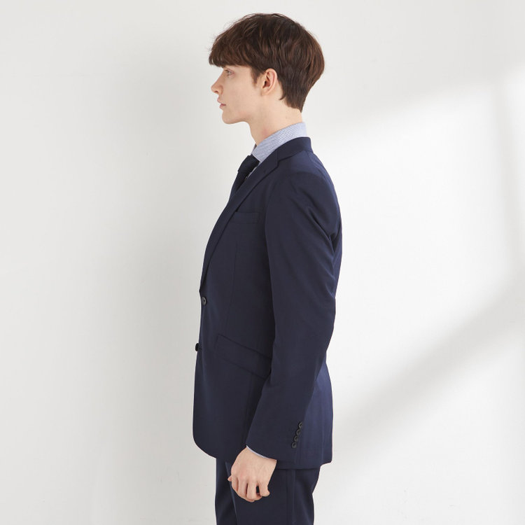 ブラックライン 【KSW】【年間】2釦シングルスーツ 0タック/ネイビー/ウエストシャーリング/ウォッシャブル/MOVING STRETCH/※裾上げ必要 紺中間