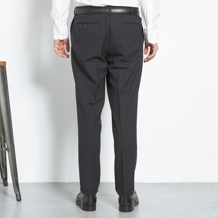 シルバーライン 【CLASSICO TAPERED】【春夏】1タックテーパードパンツ/ネイビー/ウエストムーブ仕様/4S SUSTAINABILITY&ECOLOGY FABRIC/※裾上げ済仕様 紺濃色