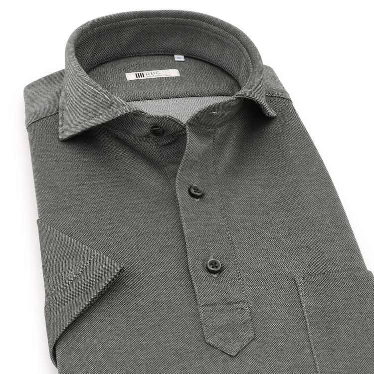 SUIT SELECT　アウトレット 【WEB限定/OUTLET/汚れ・キズ等有】【RBC/五分袖】カッタウェイビズポロシャツ プルオーバータイプ/カーキ/4S コットンブレンド 黄淡色