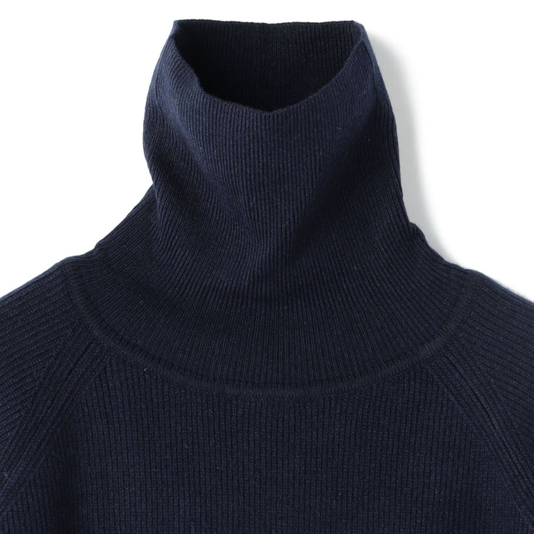 ソノタ 【RBC】【秋冬】片畦編みウールブレンド ミドルウエイトタートルネックニットセーター/ネイビー 紺中間