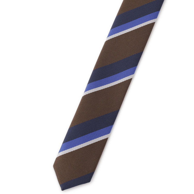 シルバーライン 【SILVER LINE】ポリエステルシルクストライプネクタイ 8.０cm幅/ブラウン その他