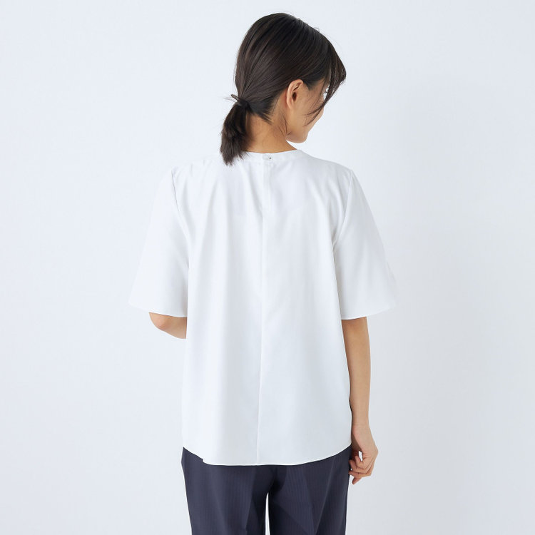 SUIT SELECT　アウトレット 【WEB限定/OUTLET/汚れ・キズ等有】【SILVER LINE/5分袖】2WAYチェーンビジュー付きプルオーバー/ホワイト 白