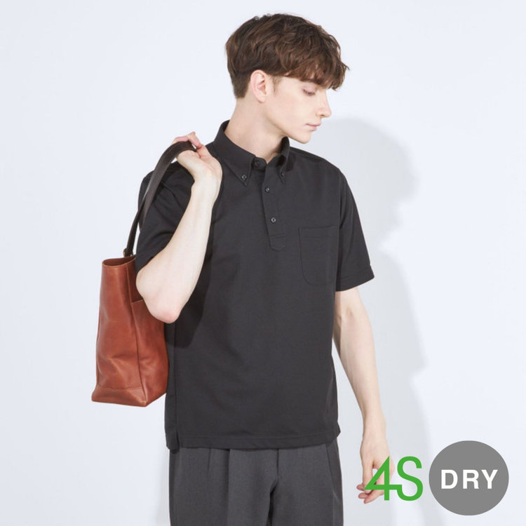 シルバーライン 【発送在庫あり】【WEB限定】【RBC/半袖】ボタンダウンビズポロシャツ プルオーバータイプ/ブラック/4S 黒