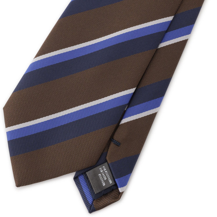 シルバーライン 【SILVER LINE】ポリエステルシルクストライプネクタイ 8.０cm幅/ブラウン その他