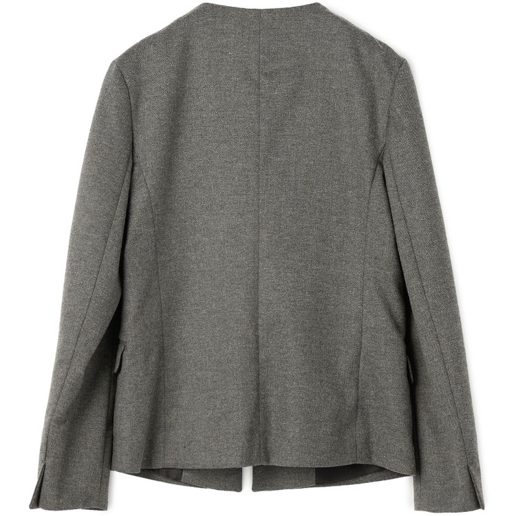 シルバーライン 【SL】【秋冬】ホック留めノーカラージャケット/グレー/RE:NEWOOL グレー中間