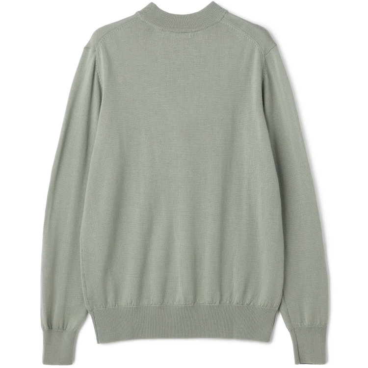 スーツセレクト 【発送在庫あり】【RBC】【秋冬】ウールモックネックニットセーター/ライトグリーン/ZEGNA BARUFFA/マシンウォッシャブル 緑淡色
