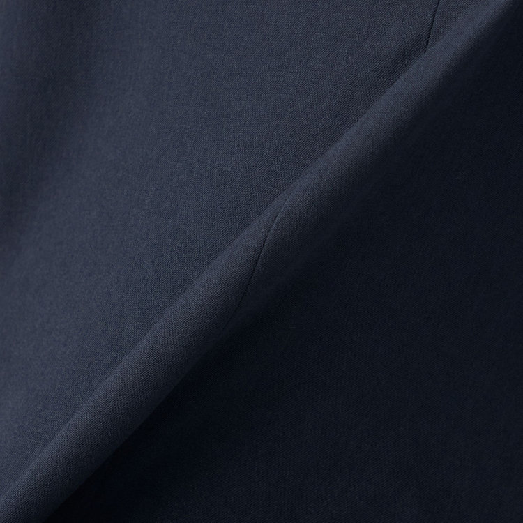 シルバーライン 【発送在庫あり】【RELAX TAPERED】【年間】ノーカラー ホック留めパンツスーツ/ネイビー/ウォッシャブル/ウエストシャーリング仕様/※パンツ裾上げ済仕様 紺中間