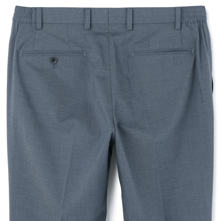 ブラックライン 【SLIM TAPERED_2】【春夏】2釦シングルスーツ 0タック/ブルー/ウエストシャーリング/4S SUSTAINABILITY&ECOLOGY FABRIC/ウォッシャブル/※パンツ裾上げ済仕様 緑中間
