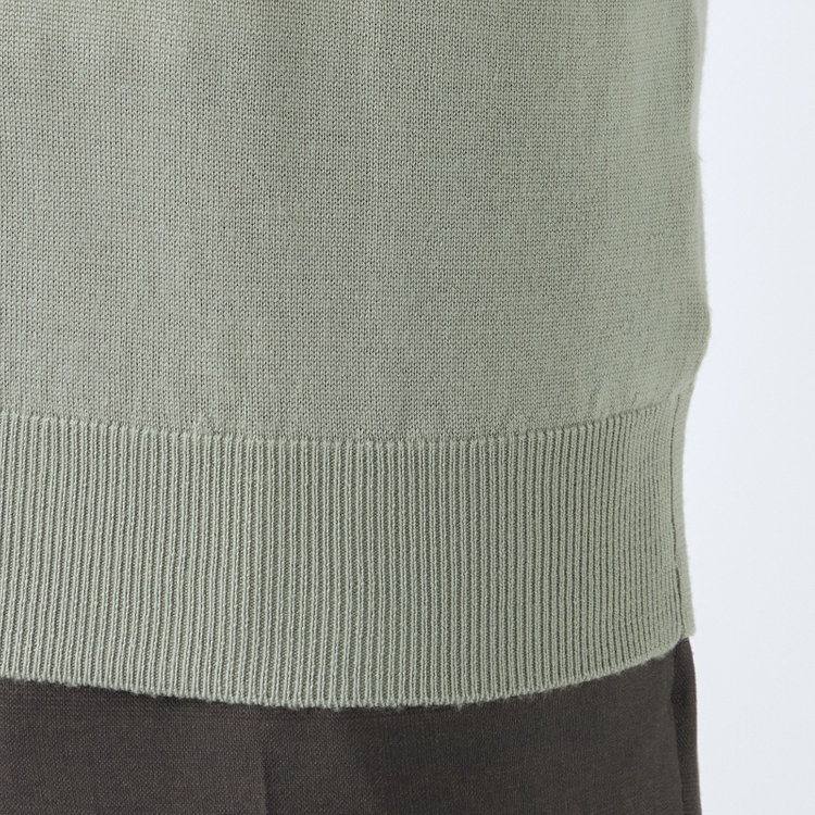 スーツセレクト 【発送在庫あり】【RBC】【秋冬】ウールモックネックニットセーター/ライトグリーン/ZEGNA BARUFFA/マシンウォッシャブル 緑淡色