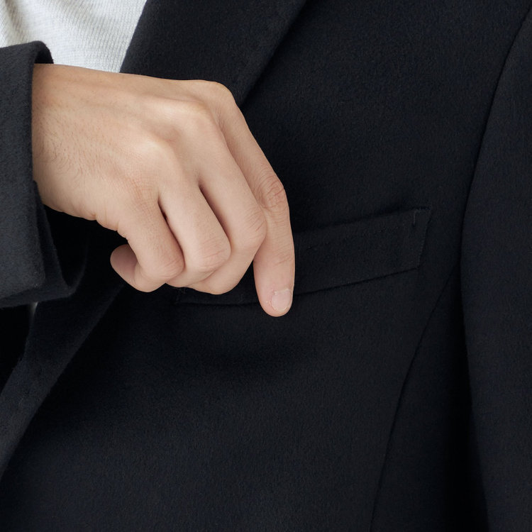 ブラックライン 【BL】ウールチェスターコート/ブラック/NEW ZEALAND WOOL LIMITED EDITION 黒