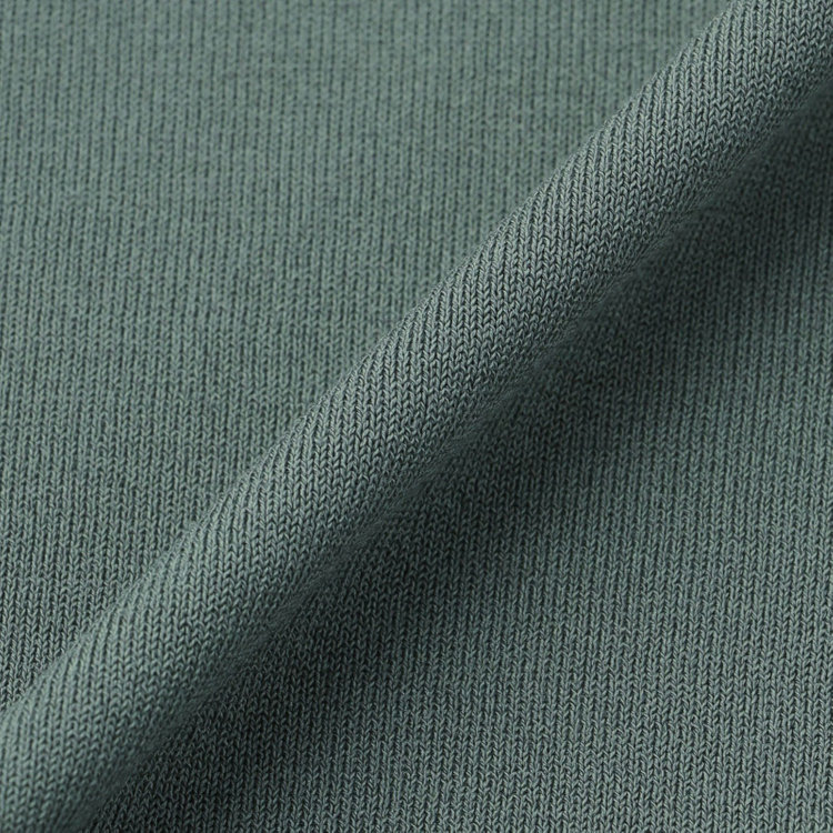 スーツセレクト 【RBC】【5分袖】コットンブレンドクルーネックニット/グリーン/「マシンウォッシャブル」「UVカット」「接触冷感」 緑中間