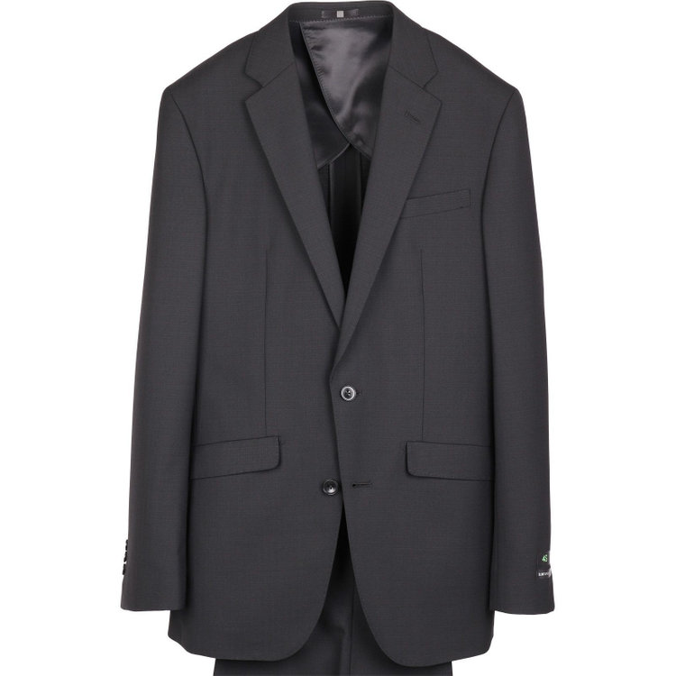 スーツセレクト 【SLIM TAPERED_2】【春夏】2釦シングルスーツ 0タック/ブラック×シャドー/ウエストシャーリング/4S SUSTAINABILITY&ECOLOGY FABRIC/※パンツ裾上げ済仕様 ブラック系(黒)