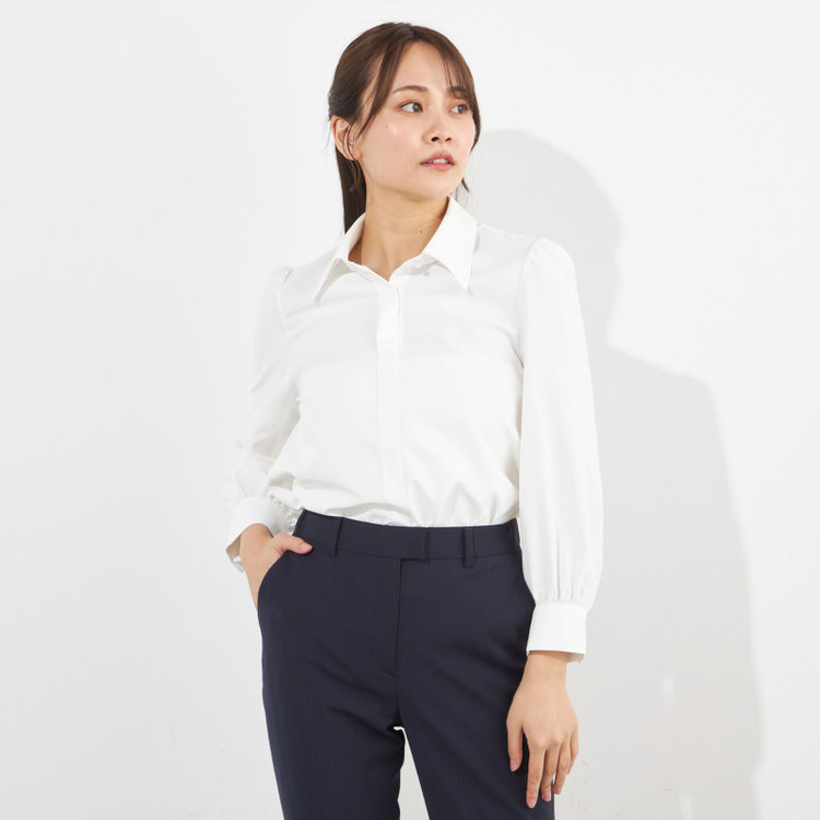 サマンサ 【SUIT SELECT×Samantha Thavasa】【長袖】2WAYフリルタイブラウス/ホワイト 白