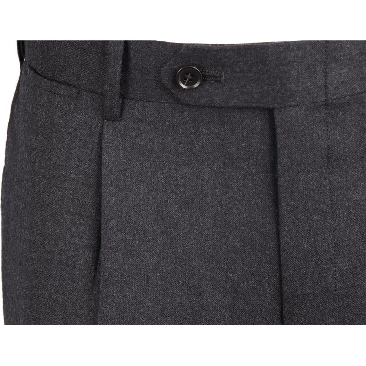 スーツセレクト 【WEB限定/OUTLET】【CLASSICO TAPERED】【秋冬】ウールブレンドパンツ 1タック/ダークグレー グレー系(灰)