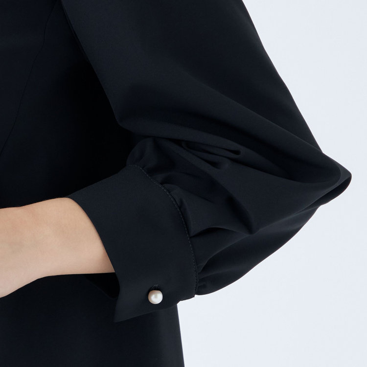 シルバーライン 【SL/9分袖】カセットブラウス/ネイビー/ウォッシャブル 紺中間