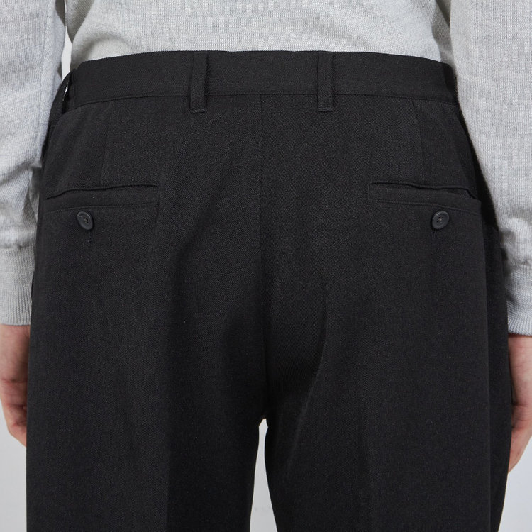 ソノタ 【BLACK LINE】【秋冬】ドローコード0タックパンツ/ブラック/ウエストシャーリング仕様/※裾上げ済み仕様 黒