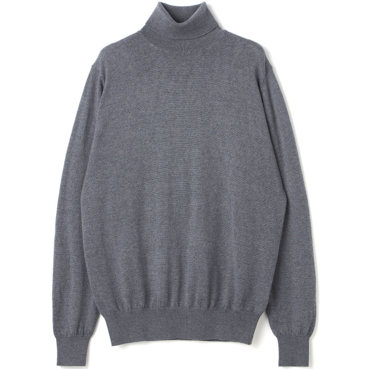 スーツセレクト 【RBC】【秋冬】ウールタートルネックニットセーター/グレー/ZEGNA BARUFFA/マシンウォッシャブル グレー中間