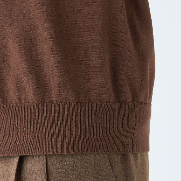 スーツセレクト 【RBC】【春夏】コットンブレンドニットカーディガン/ブラウン/マシンウォッシャブル 茶中間