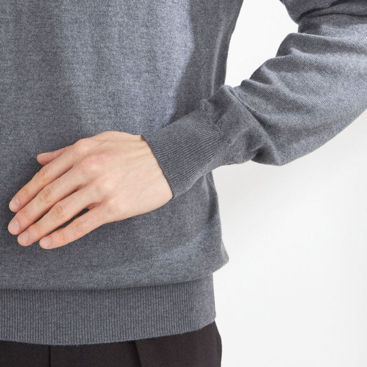 スーツセレクト 【RBC】【秋冬】ウールタートルネックニットセーター/グレー/ZEGNA BARUFFA/マシンウォッシャブル グレー中間