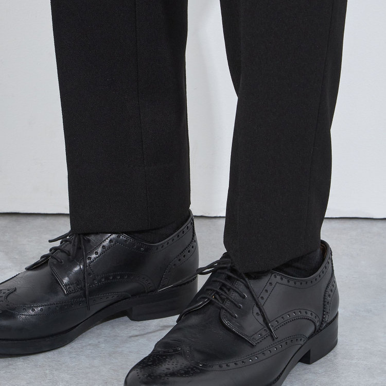 ソノタ 【BLACK LINE】【秋冬】ドローコード0タックパンツ/ブラック/ウエストシャーリング仕様/※裾上げ済み仕様 黒