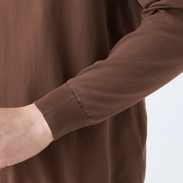 スーツセレクト 【RBC】【春夏】コットンブレンドニットカーディガン/ブラウン/マシンウォッシャブル 茶中間