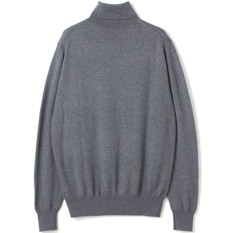 スーツセレクト 【RBC】【秋冬】ウールタートルネックニットセーター/グレー/ZEGNA BARUFFA/マシンウォッシャブル グレー中間