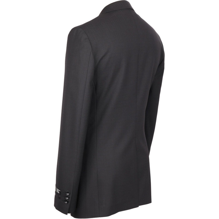 スーツセレクト 【SLIM TAPERED_2】【春夏】2釦シングルスーツ 0タック/ブラック×シャドー/ウエストシャーリング/4S SUSTAINABILITY&ECOLOGY FABRIC/※パンツ裾上げ済仕様 ブラック系(黒)