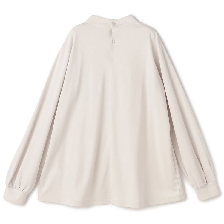 シルバーライン  【SL/長袖】モックネック/バルーン袖/ベージュ/「2WAYストレッチ」「ウォッシャブル可能」「汗じみ軽減」 茶淡色