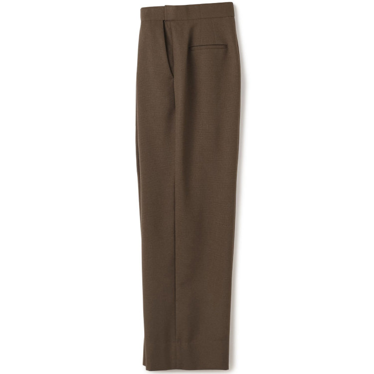 シルバーライン 【発送在庫あり】【SL】【秋冬】ワイドストレートパンツ/ブラウン/ウエストムーブメント/ウォッシャブル/※パンツ裾上げ済仕様 茶中間