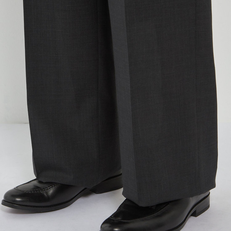 ソノタ 【BLACK LINE】【春夏】1タックワイドシルエットパンツ/グレー×サイロフィル/NEW ZEALAND WOOL MIX Super100’s/※裾上げ必要 グレー濃色