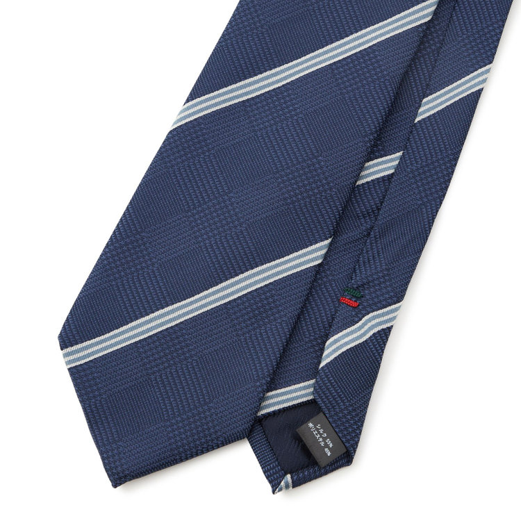 ブラックライン 【BLACK LINE】シルクブレンドストライプネクタイ 7.5cm幅/ネイビー その他