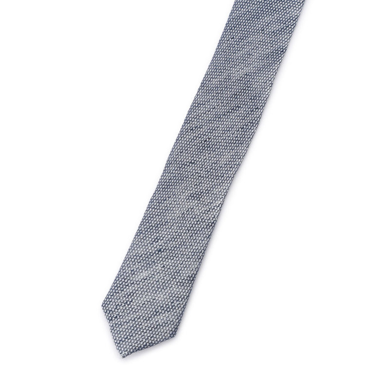 ブラックライン 【BLACK LINE】シルクリネンコットンソリッドネクタイ 7.5cm幅/ネイビー/Finest fabrics by COMO ITALY その他