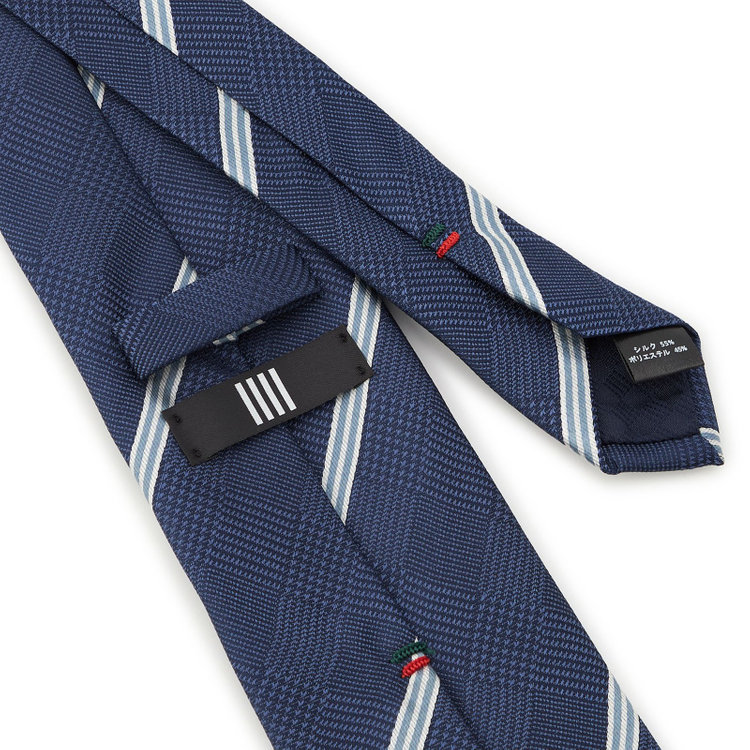 ブラックライン 【BLACK LINE】シルクブレンドストライプネクタイ 7.5cm幅/ネイビー その他