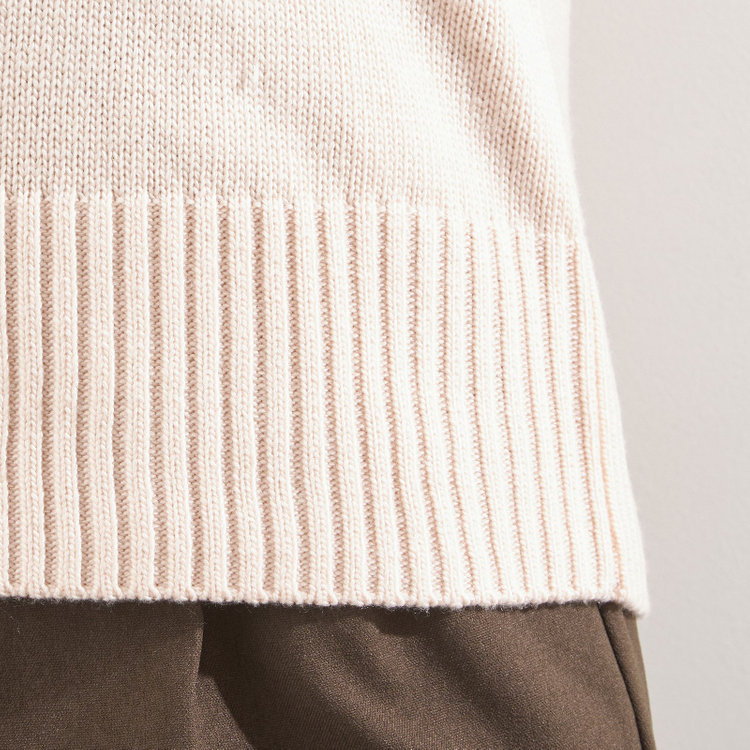 シルバーライン 天竺Vネックニット/ピンク 赤淡色