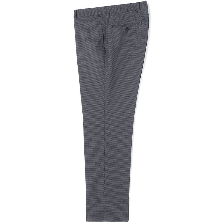 ブラックライン 【SLIM TAPERED】【年間】ウォッシャブル0タックテーパードパンツ/グレー×ハウンドトゥース/裾上げ済仕様 グレー中間