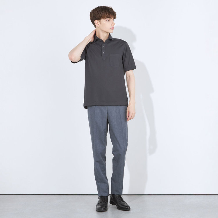 シルバーライン 【発送在庫あり】【WEB限定】【RBC/半袖】カッタウェイビズポロシャツ プルオーバータイプ/ダークグレー/4S グレー中間