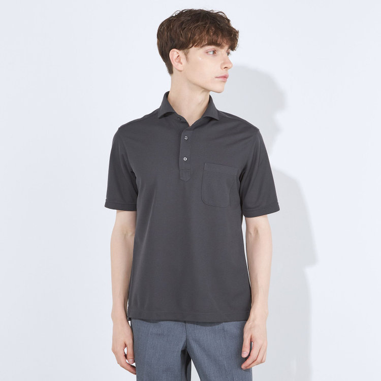 シルバーライン 【発送在庫あり】【WEB限定】【RBC/半袖】カッタウェイビズポロシャツ プルオーバータイプ/ダークグレー/4S グレー中間