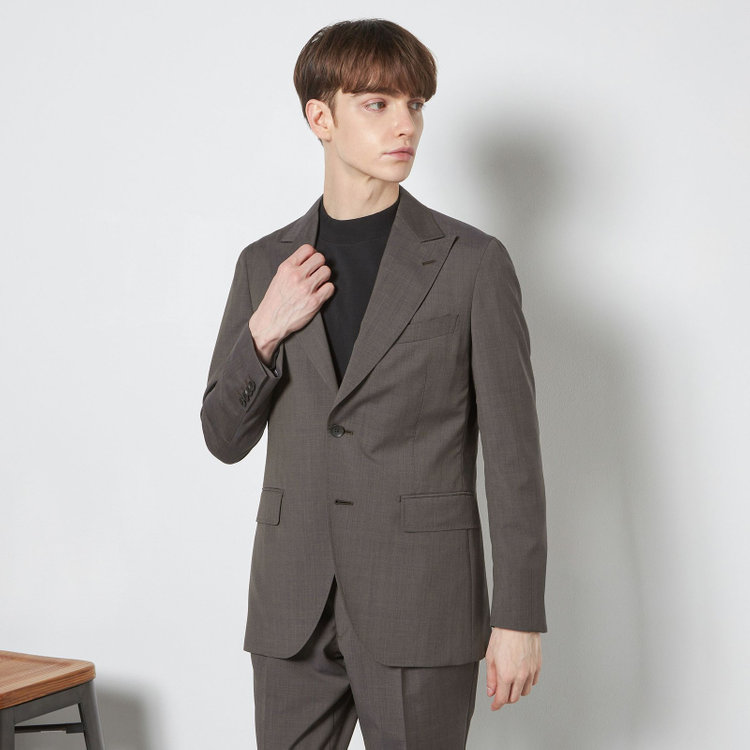 シルバーライン 【CLASSICO TAPERED】【春夏】2釦ピークドラペルスーツ 2タック/ブラウン/MARZOTTO/※裾上げ必要 茶濃色