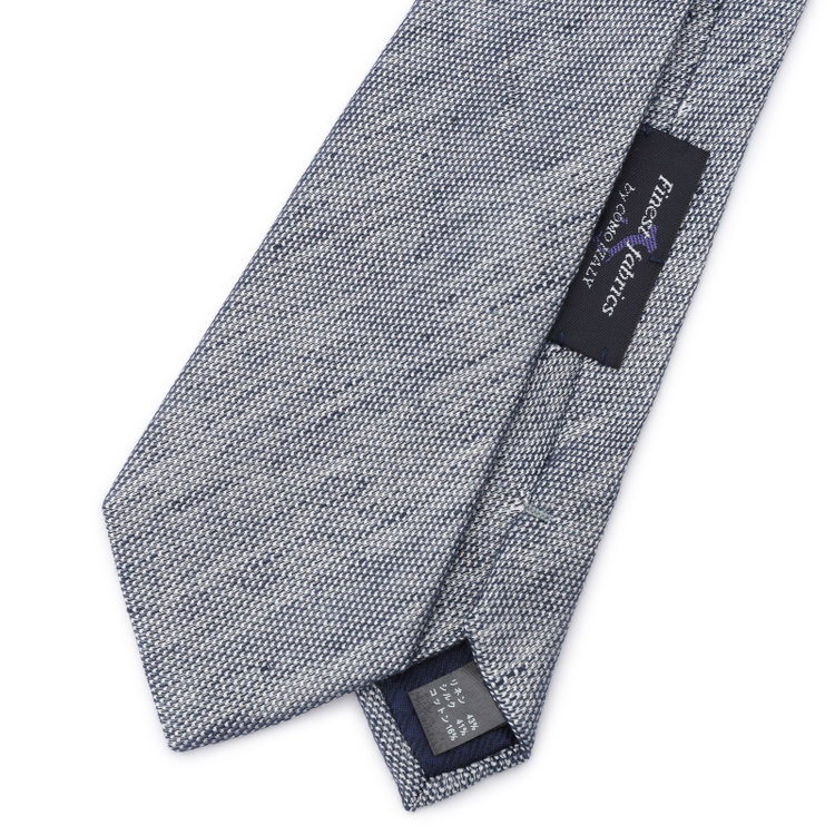 ブラックライン 【BLACK LINE】シルクリネンコットンソリッドネクタイ 7.5cm幅/ネイビー/Finest fabrics by COMO ITALY その他