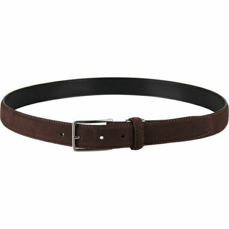 ブラックライン 【WEB限定/OUTLET】【SL】ピンバックルカーブベルト 2.8cm幅/ダークブラウン×スエード(ウエスト91cmまで対応) ブラウン系(茶)