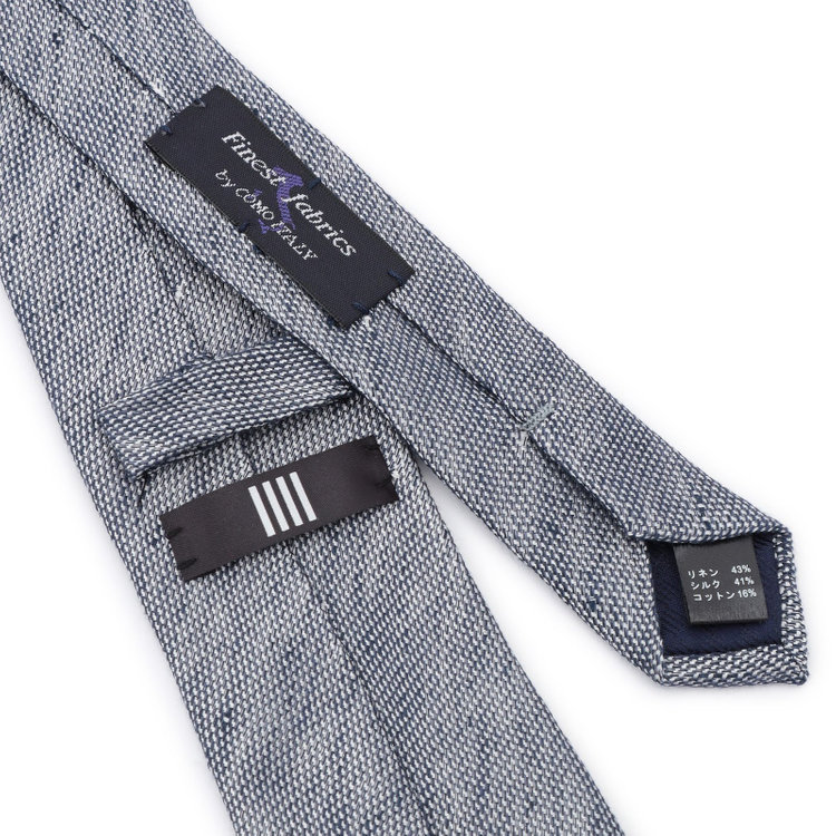ブラックライン 【BLACK LINE】シルクリネンコットンソリッドネクタイ 7.5cm幅/ネイビー/Finest fabrics by COMO ITALY その他