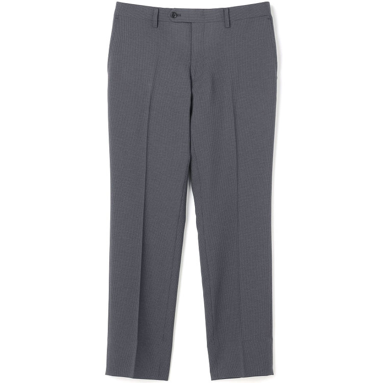 ブラックライン 【SLIM TAPERED】【年間】ウォッシャブル0タックテーパードパンツ/グレー×ハウンドトゥース/裾上げ済仕様 グレー中間