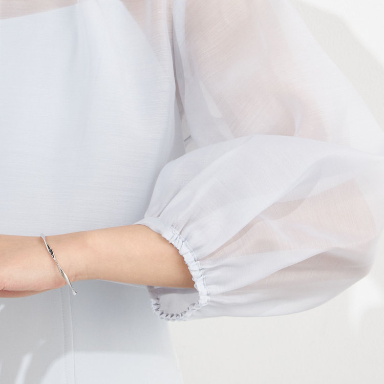 サマンサ 【SUIT SELECT×Samantha Thavasa】【長袖】ボウタイブラウス/ライトブルー グレー淡色