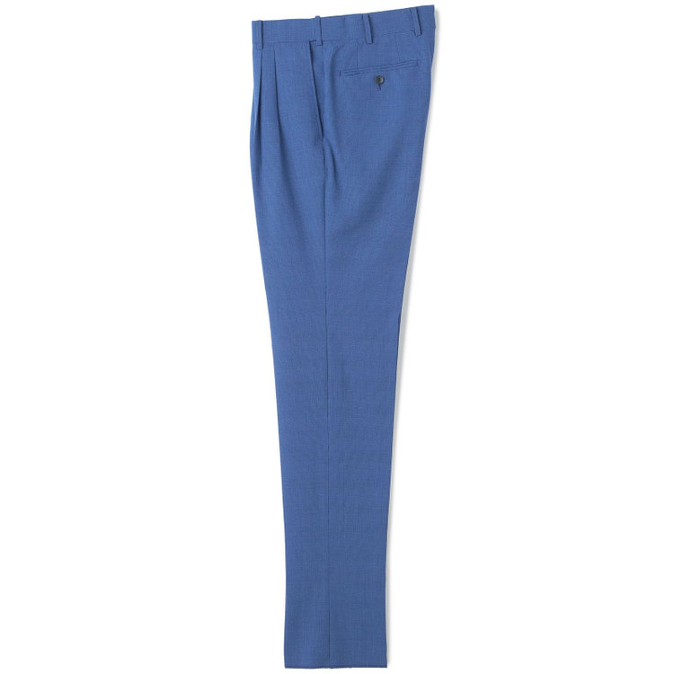 シルバーライン 【CLASSICO TAPERED】【春夏】3釦段返りシングルスーツ 2タック/ネイビー×ハウンドトゥース/ウエストムーブ/DRAGO lanificio in billa fabric made in italy/※裾上げ必要 青中間