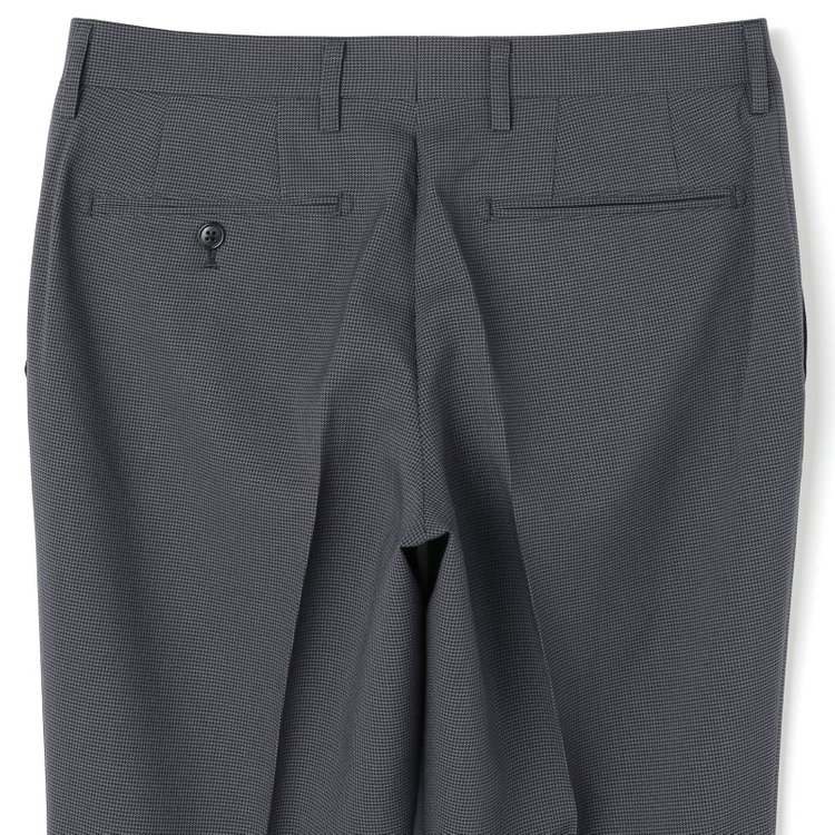 ブラックライン 【SLIM TAPERED】【年間】ウォッシャブル0タックテーパードパンツ/グレー×ハウンドトゥース/裾上げ済仕様 グレー中間