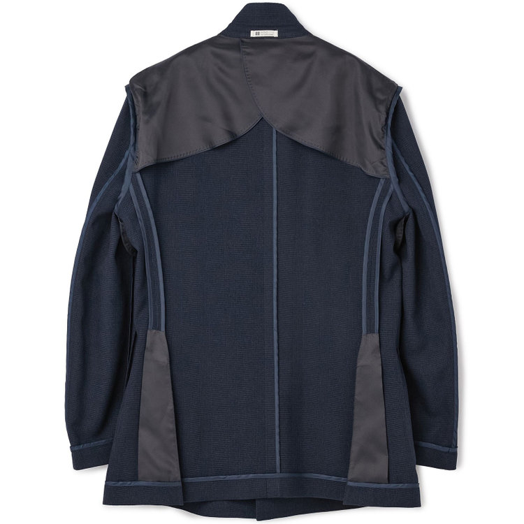 シルバーライン 【RBC CLASSICO WiDE】6釦ダブルジャケット セットアップ対応/ ネイビー×グレンチェック/パッチポケット/ウォッシャブル 紺中間